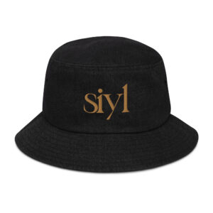 SIYL Gold Logo Denim Bucket Hat