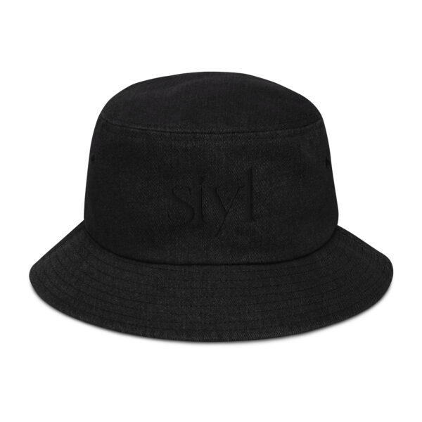 SIYL Black Logo Denim Bucket Hat - Image 4