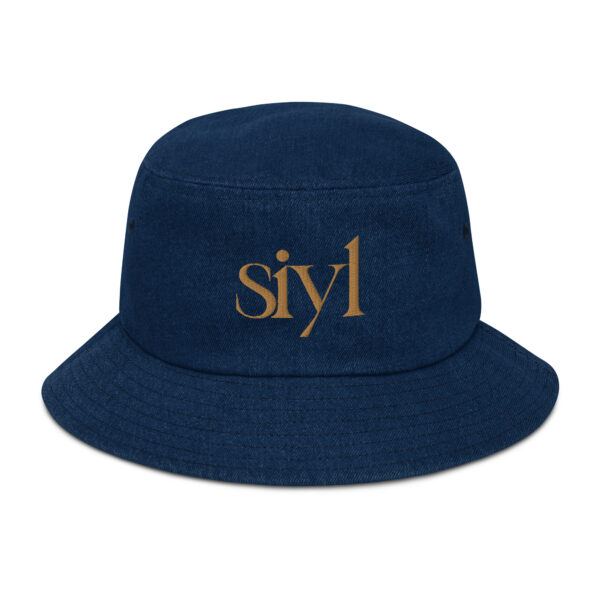 SIYL Gold Logo Denim Bucket Hat - Image 2
