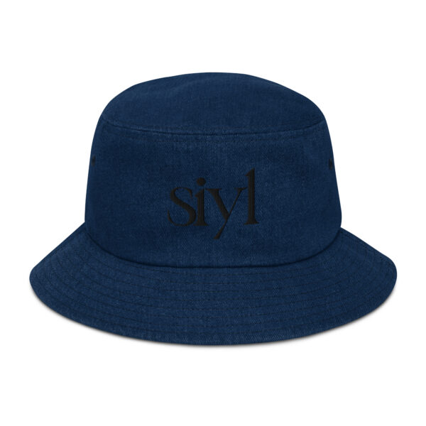 SIYL Black Logo Denim Bucket Hat - Image 2
