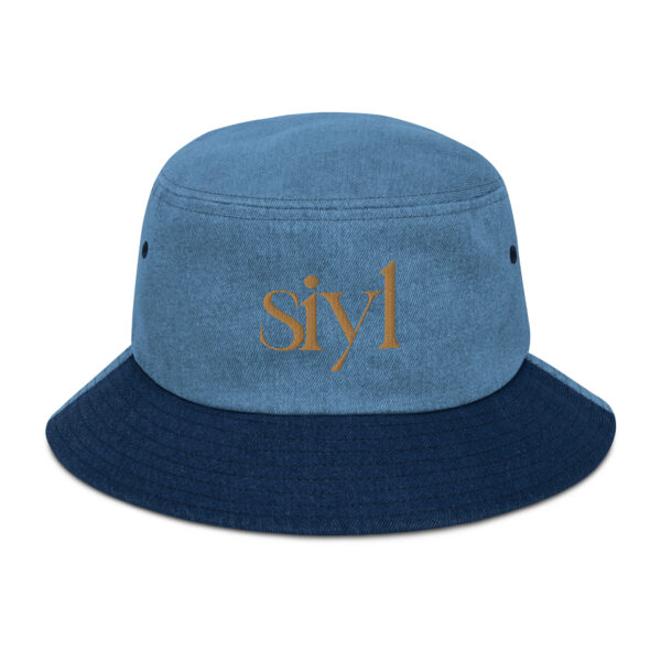 SIYL Gold Logo Denim Bucket Hat - Image 3