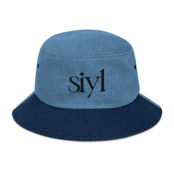 SIYL Black Logo Denim Bucket Hat - Image 3