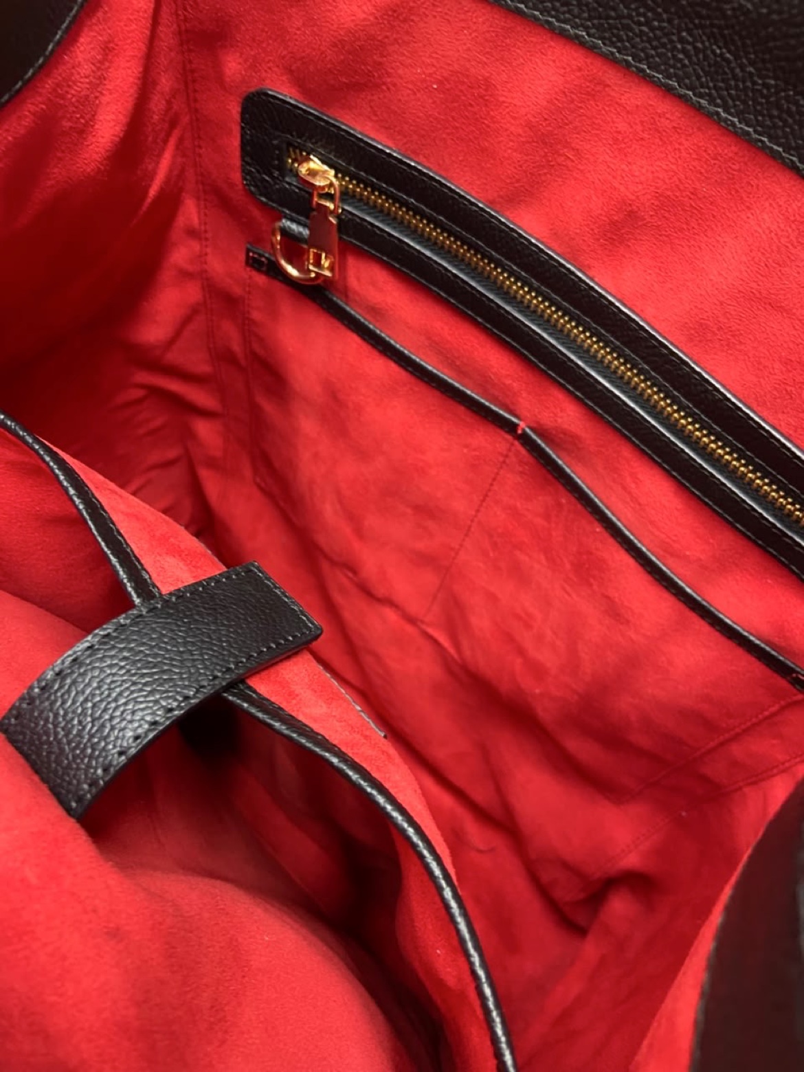 SIYL The Greatness Backpack — red suede interior lining detail